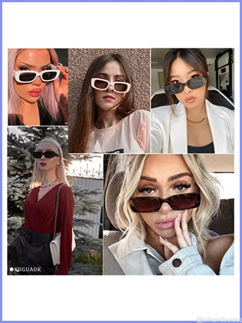 Retro Rectangle Square Sunglasses UV Protection Full Frame Unisex